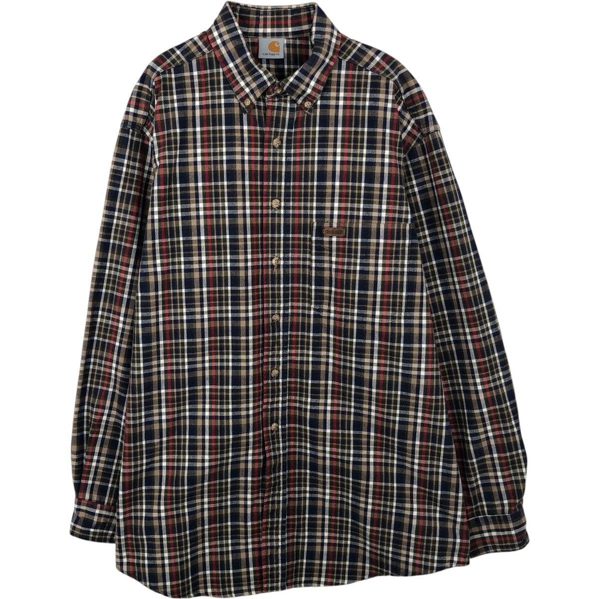 古着 カーハート Carhartt チェック柄 長袖 ボタンダウン ワークシャツ メンズXL相当/eaa647646