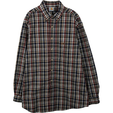 古着 カーハート Carhartt チェック柄 長袖 ボタンダウン ワークシャツ メンズXL相当/eaa647646