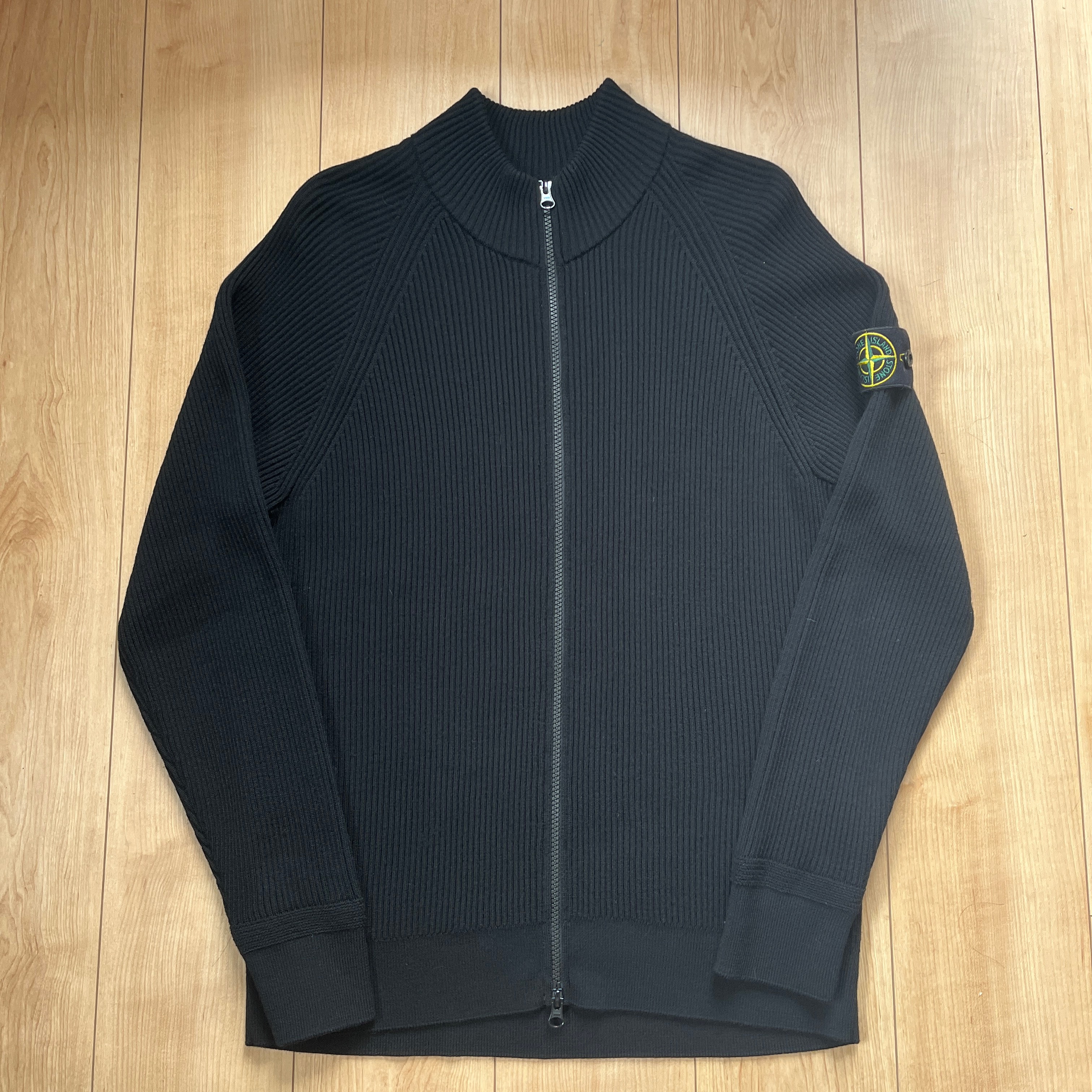 Stone Island 519C2 Full Rib RWS Wool Cardigan with Full Zipper - 24FW "Black"