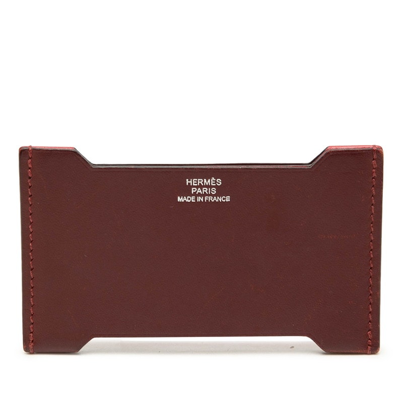 エルメス マンハッタン カードケース パスケース A刻印 レッド ボルドー ソンブレロ レディース HERMES 【中古】