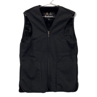 バブアー 232MLI0035 ブラック フロントジップ ファー ライナー ベスト スリム フィット 36