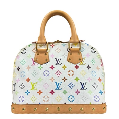 ルイヴィトン アルマPM モノグラムマルチカラー ハンドバッグ モノグラムマルチカラー M40443 ホワイト レディース LOUIS VUITTON 中古