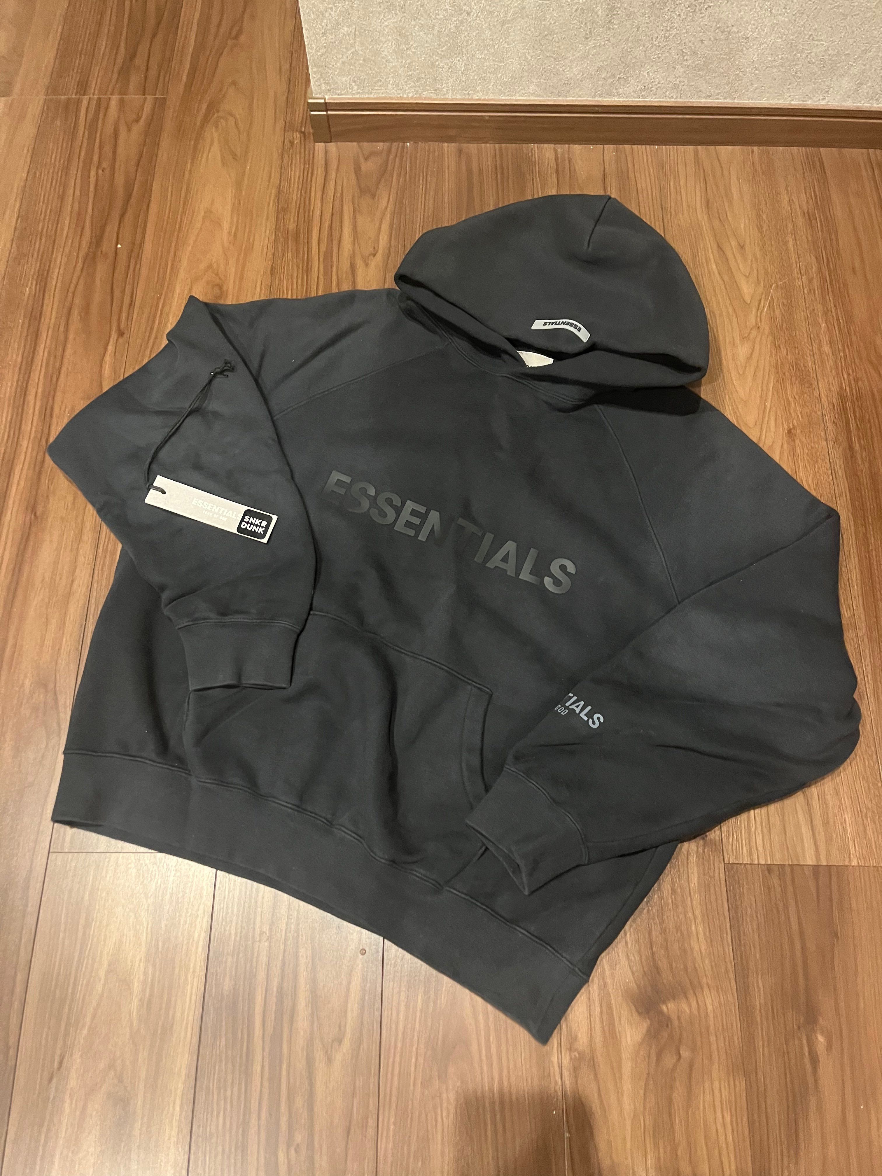 FEAR OF GOD ESSENTIALS 3D Silicon Applique Pullover Hoodie "Black"
