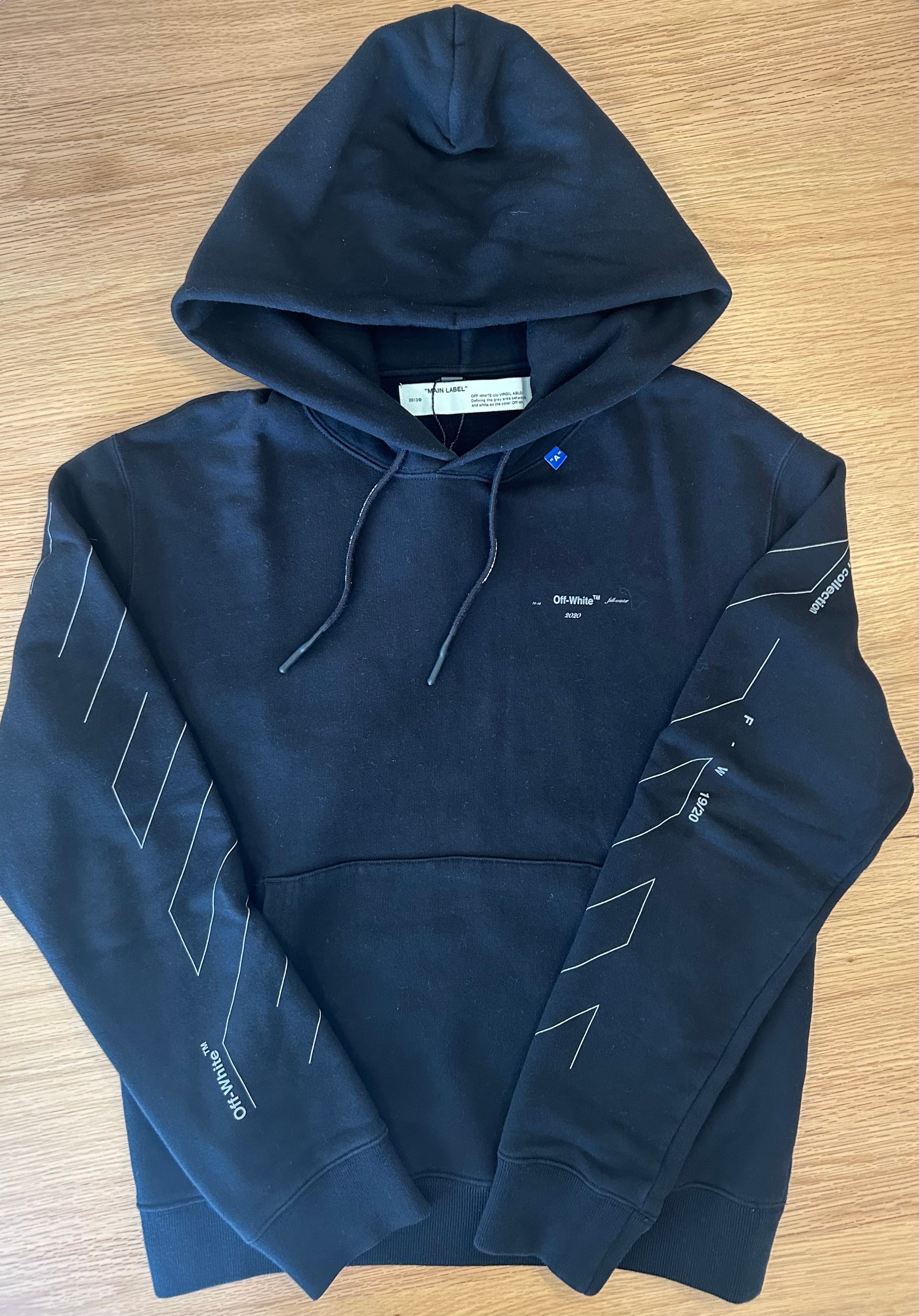 OFF-WHITE Diag Unfinished Slim Hoodie "Black"