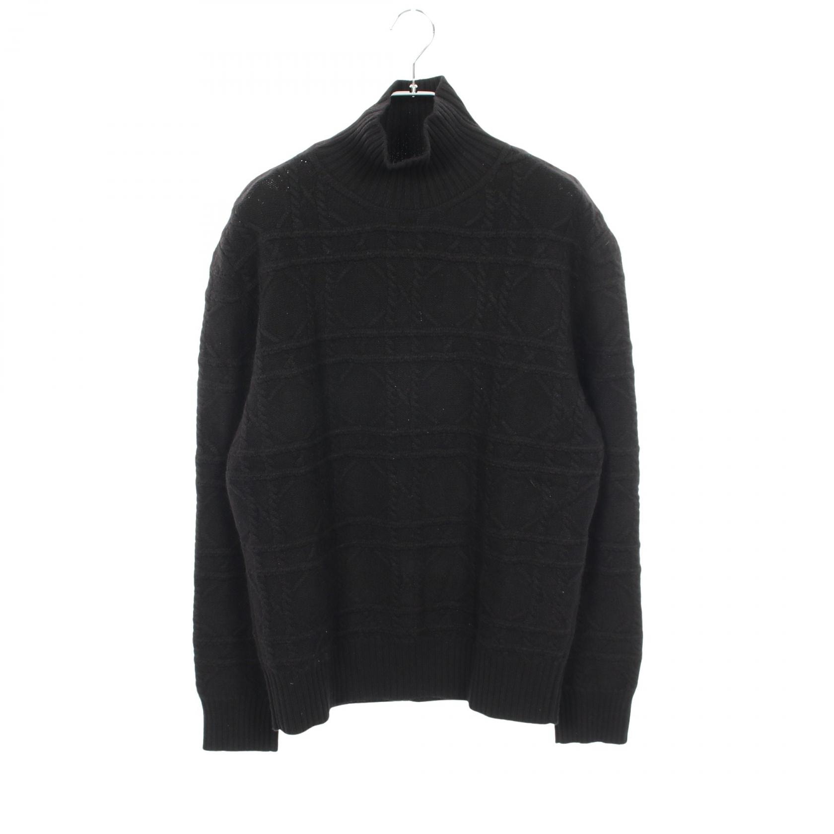 ディオール Dior カナージュ ハイネック ニット 衣料品 トップス カシミヤ メンズ ブラック系 413M646AT738 【中古】