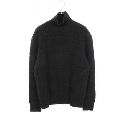 ディオール Dior カナージュ ハイネック ニット 衣料品 トップス カシミヤ メンズ ブラック系 413M646AT738 【中古】