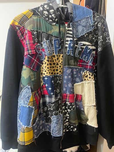 Supreme Patchwork Zip Up Hooded Sweatshirt "Multi"
