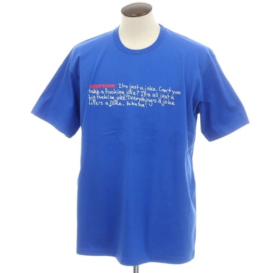 【中古】シュプリーム Supreme 2025年秋冬 Joke Tee コットン クルーネック 半袖Tシャツ ブルー【サイズXL】【メンズ】