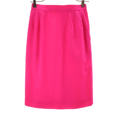 YVES SAINT LAURENT イヴサンローラン 90s ウール オールド ミディ丈 スカート M ピンク