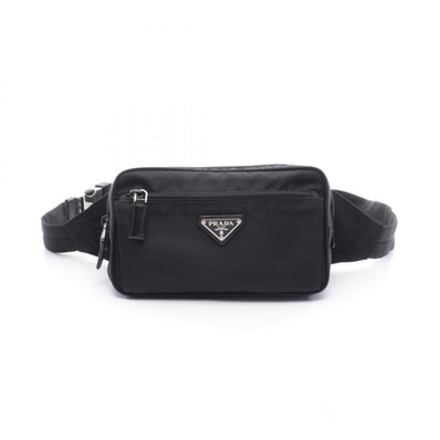 プラダ PRADA TESSUTO ウエストバッグ ボディバッグ バッグ ナイロン レザー メンズ ブラック系 2VL977 【中古】