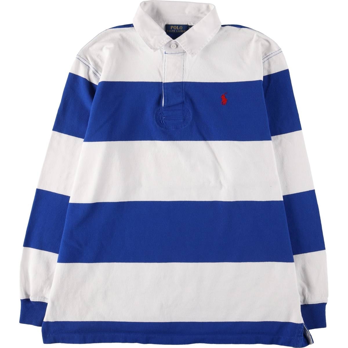 古着 ラルフローレン Ralph Lauren POLO RALPH LAUREN ボーダー柄 長袖 ラガーシャツ メンズXL相当/eaa525466