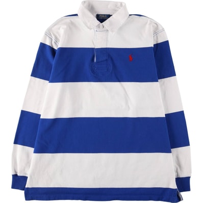 古着 ラルフローレン Ralph Lauren POLO RALPH LAUREN ボーダー柄 長袖 ラガーシャツ メンズXL相当/eaa525466
