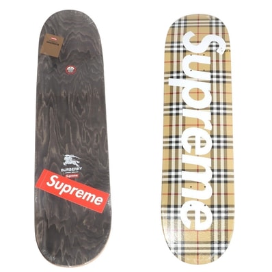 【中古】シュプリーム Supreme 2022年春夏 Burberry Skateboard スケートボード デッキ スケボー ベージュ【サイズ8.5×32.25】【メンズ】