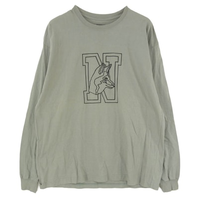 NEIGHBORHOOD ネイバーフッド 22SS 221PCNH-LT06 Wolf Tee ウルフ プリント 長袖 Tシャツ カットソー グレー系 L【中古】