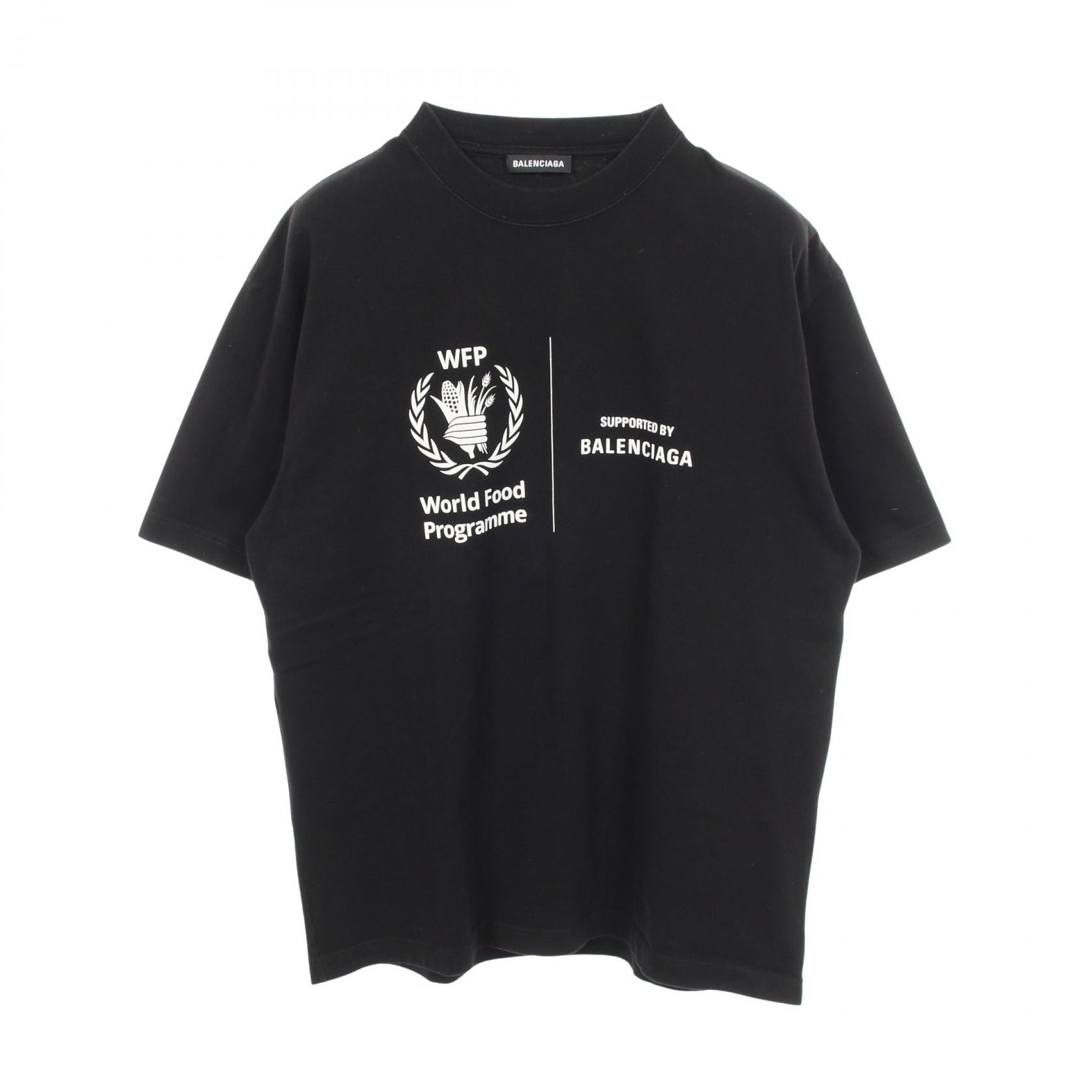バレンシアガ BALENCIAGA BALENCIAGA × WFP 半袖Tシャツ 衣料品 トップス コットン メンズ レディース ブラック系 【中古】