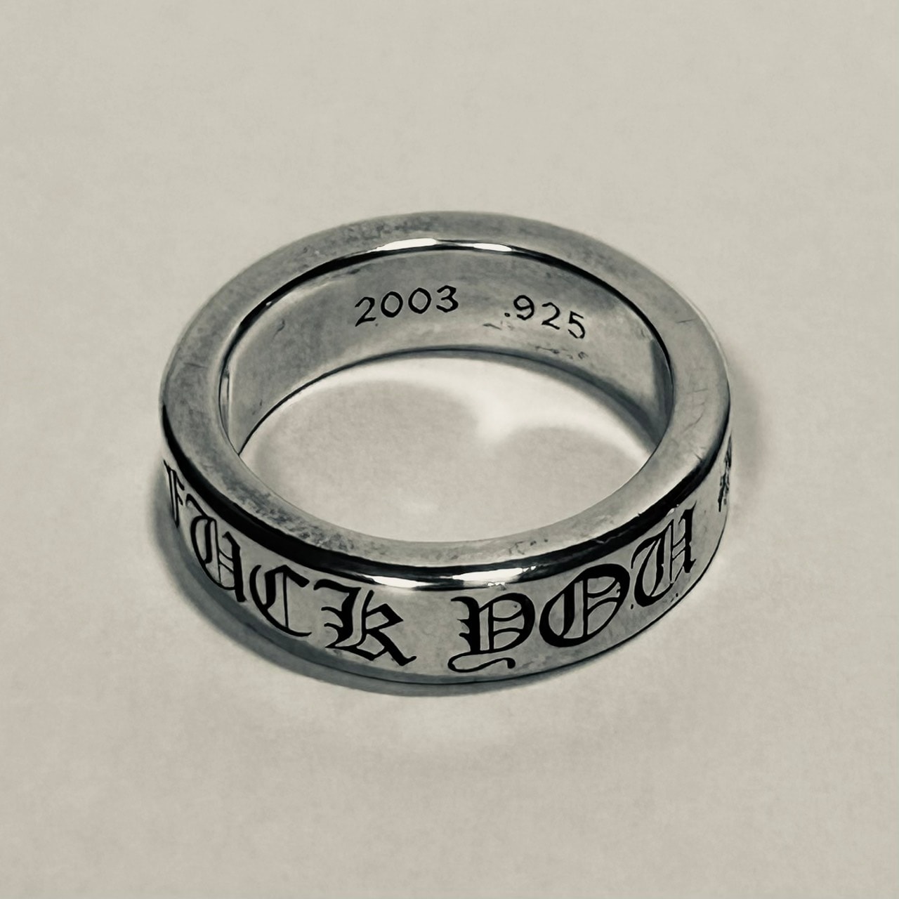 Chrome Hearts 6mm Sapcer Ring Fuck You "Silver"