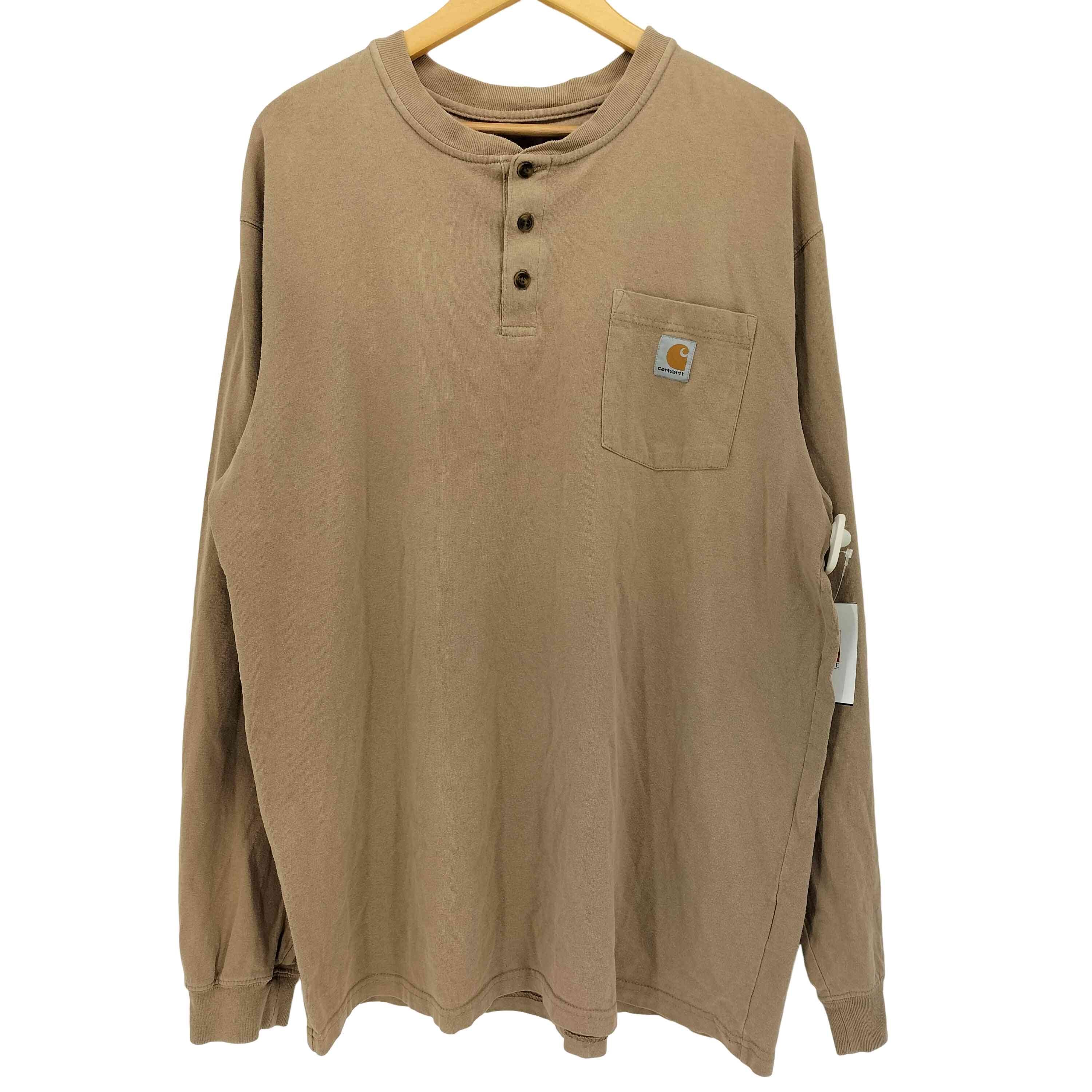 メキシコ製 ロゴ 刺繍 ヘンリーネック L/S Tシャツ【1141968087500】