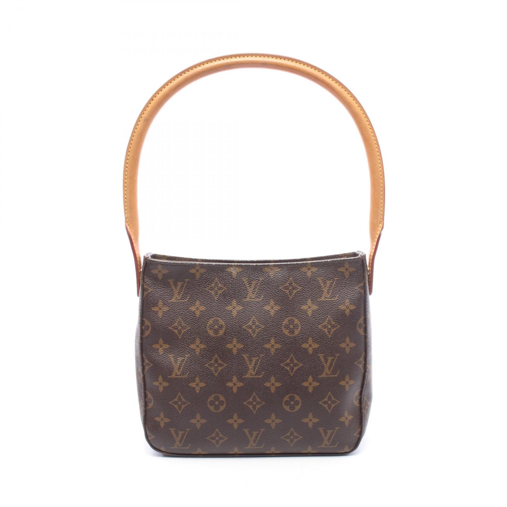 ルイ・ヴィトン LOUIS VUITTON ルーピングMM ショルダーバッグ バッグ PVCコーティングキャンバス レザー モノグラム レディース ブラウン系 M51146 【中古】