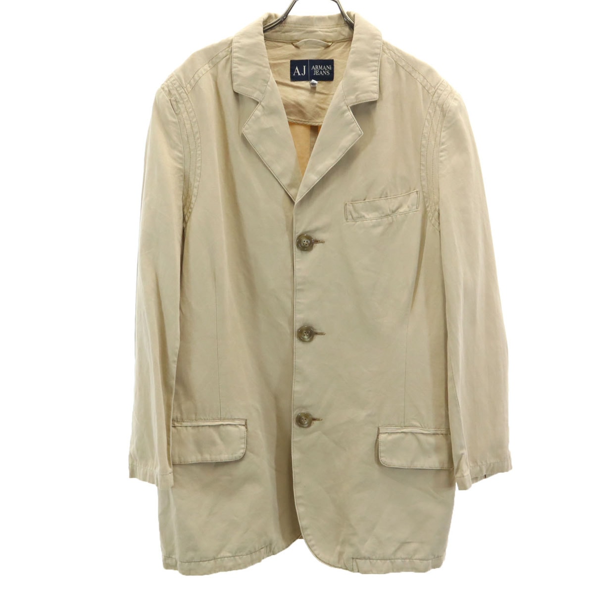 ARMANI JEANS アルマーニジーンズ イタリア製 リネンブレンド テーラードジャケット 30 ベージュ