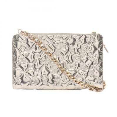 シャネル CHANEL アイコンライン ショルダーバッグ バッグ パテントレザー レザー レディース シルバー系 A37156 【中古】