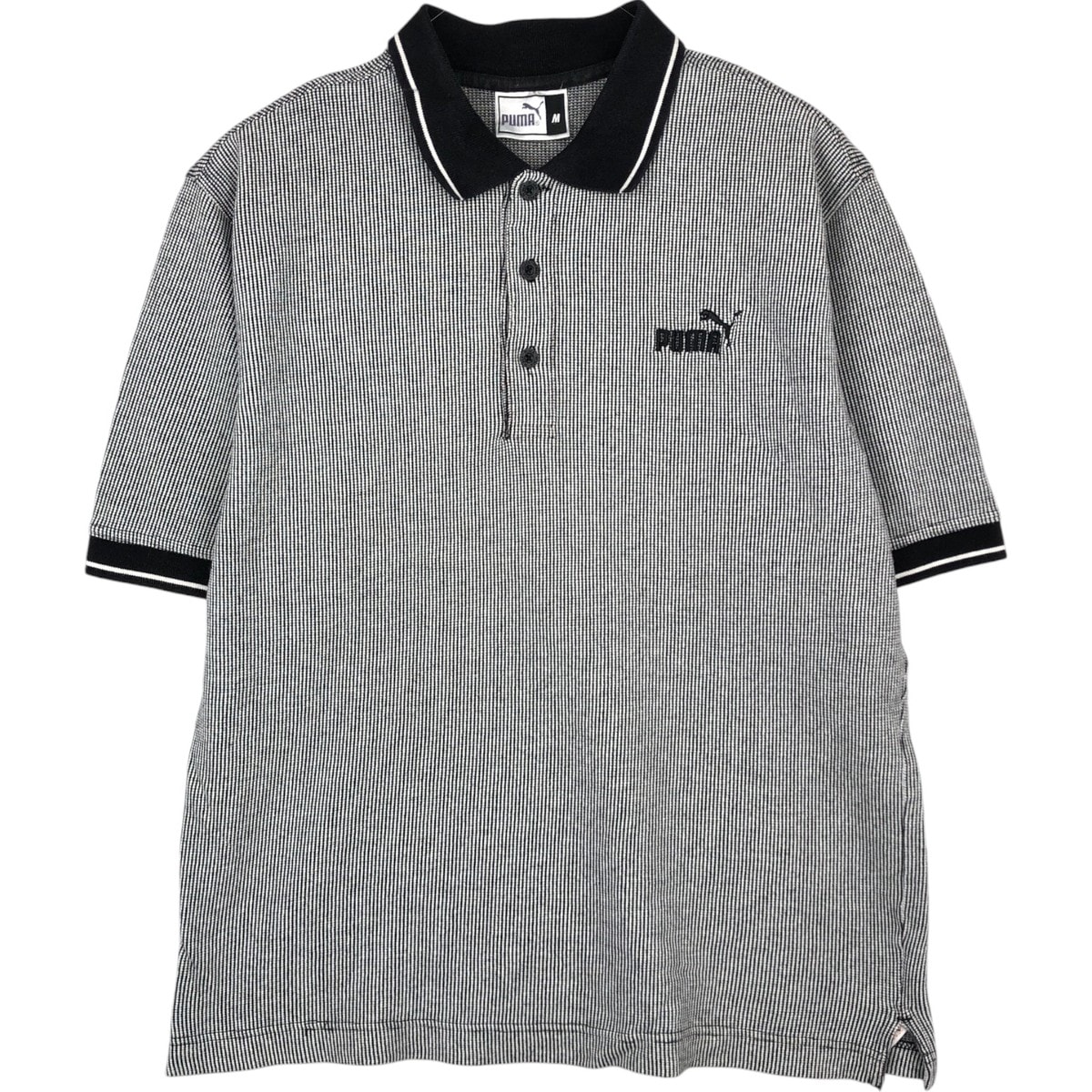 古着 90年代 プーマ PUMA ボーダー柄 半袖 ポロシャツ メンズM相当 ヴィンテージ/eaa623913
