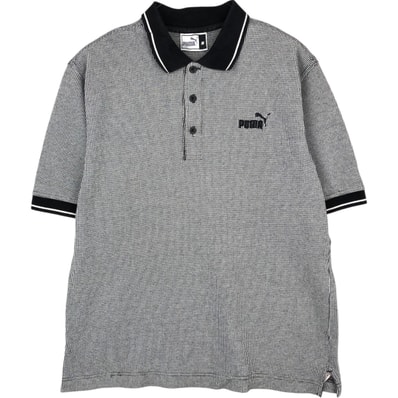 古着 90年代 プーマ PUMA ボーダー柄 半袖 ポロシャツ メンズM相当 ヴィンテージ/eaa623913