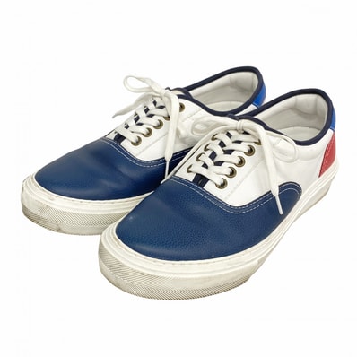【6ape004】ルイヴィトン スニーカー 7.5 トロカデロライン レザー ブルー ホワイト レッド【中古】メンズ
