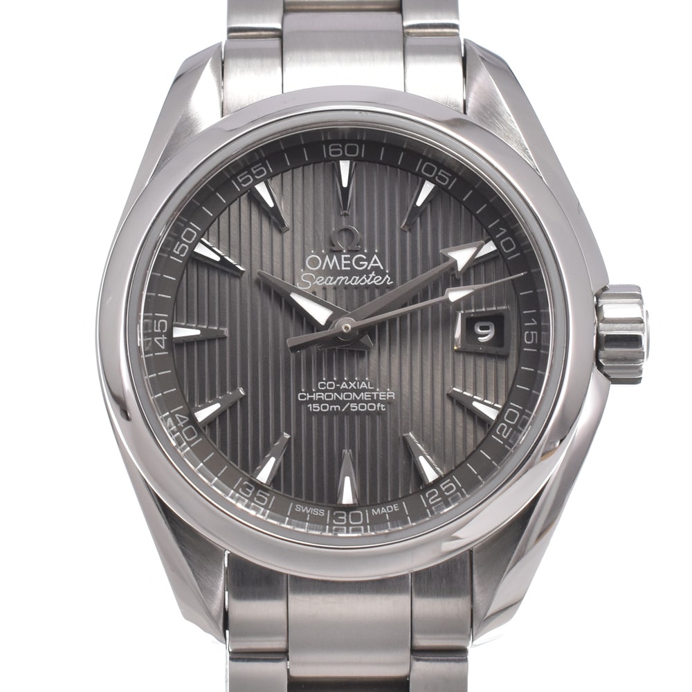 オメガ OMEGA 231.10.30.20.06.001 シーマスター グレー 自動巻き レディース 美品 保証書付き 腕時計 L#150972