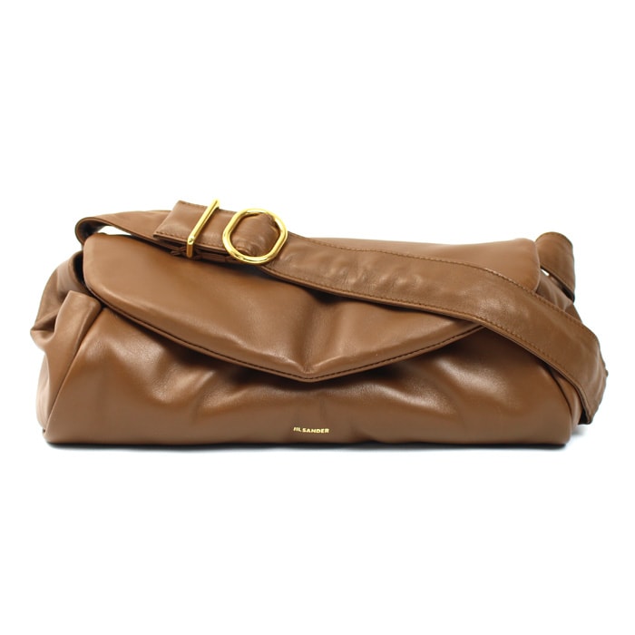JIL SANDER ジルサンダー カン ノーロ パディング グランデ ショルダーバッグ ブラウン J08WD0056 レディース【中古】