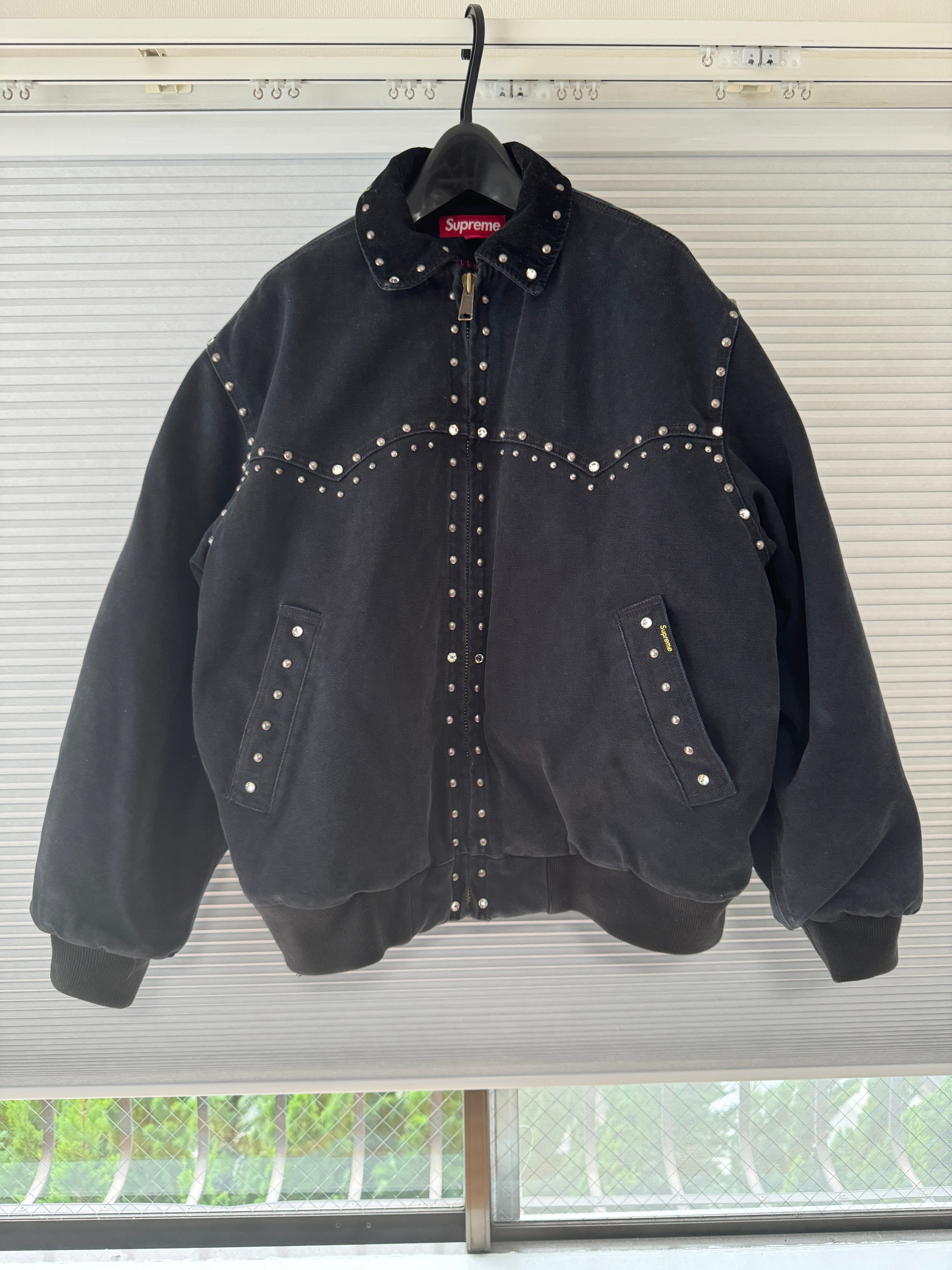 シュプリーム x ビービーサイモン スタッディド ワーク ジャケット "ブラック"