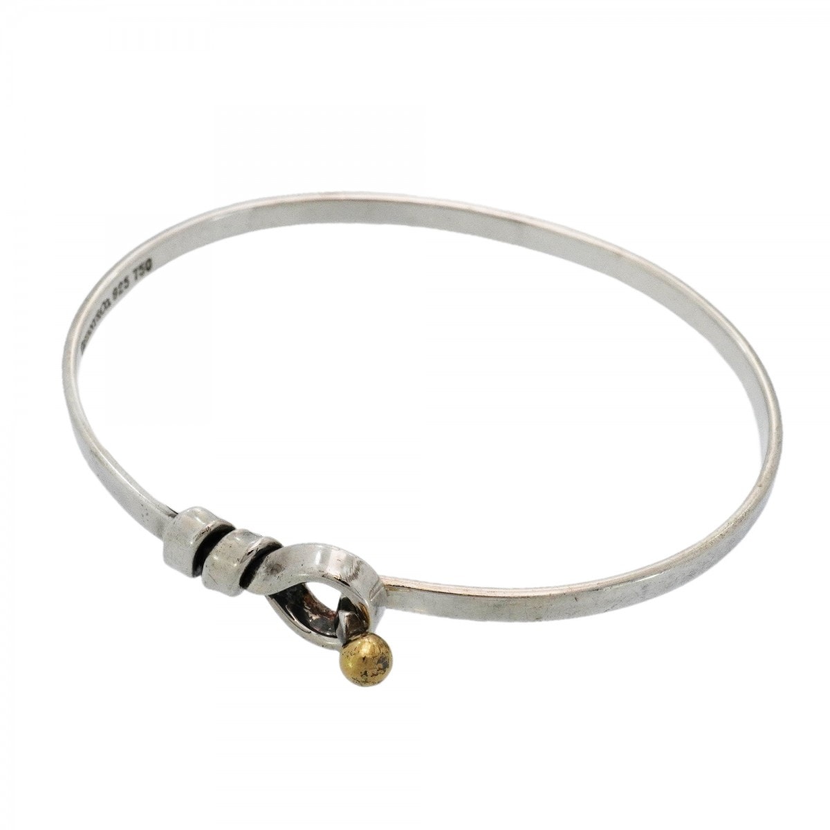 【6jdb0042-k】ティファニー バングル フック&アイ K18YG イエローゴールド シルバー925【中古】レディース