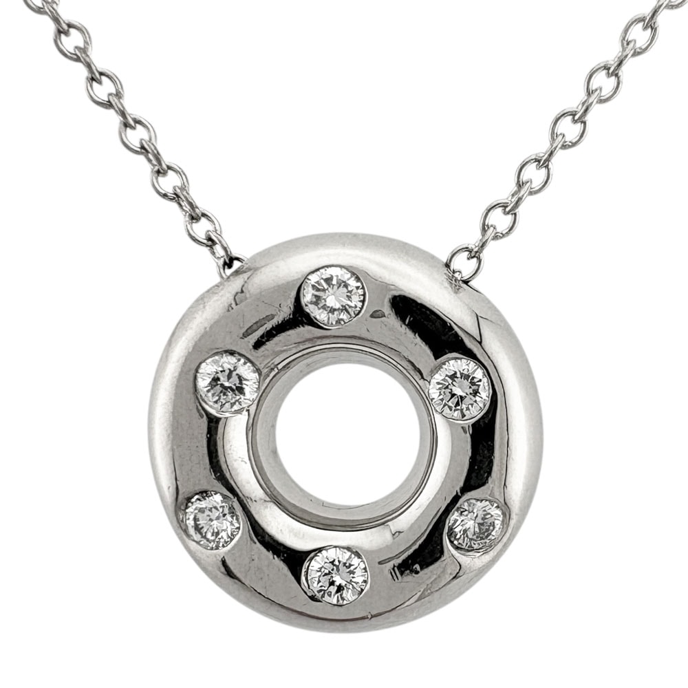 ティファニー ドッツサークル ネックレス Pt950プラチナ ダイヤモンド レディース TIFFANY&Co.  中古