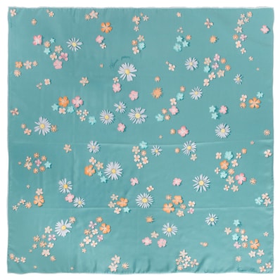 HERMES エルメス スカーフ カレ90 Flower Power フラワー パワー シルク ブルー マルチカラー【中古】