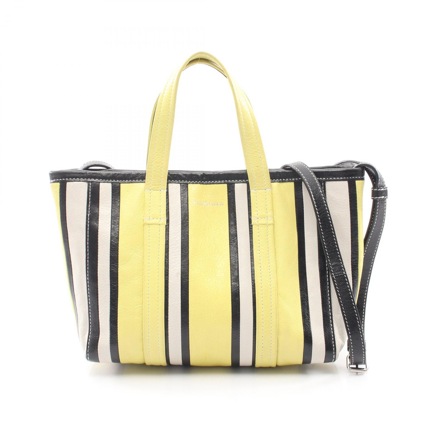 バレンシアガ BALENCIAGA バルベス 2WAY ハンドバッグ バッグ レザー レディース イエロー系 / ブラック系 / ホワイト系 671404 【中古】