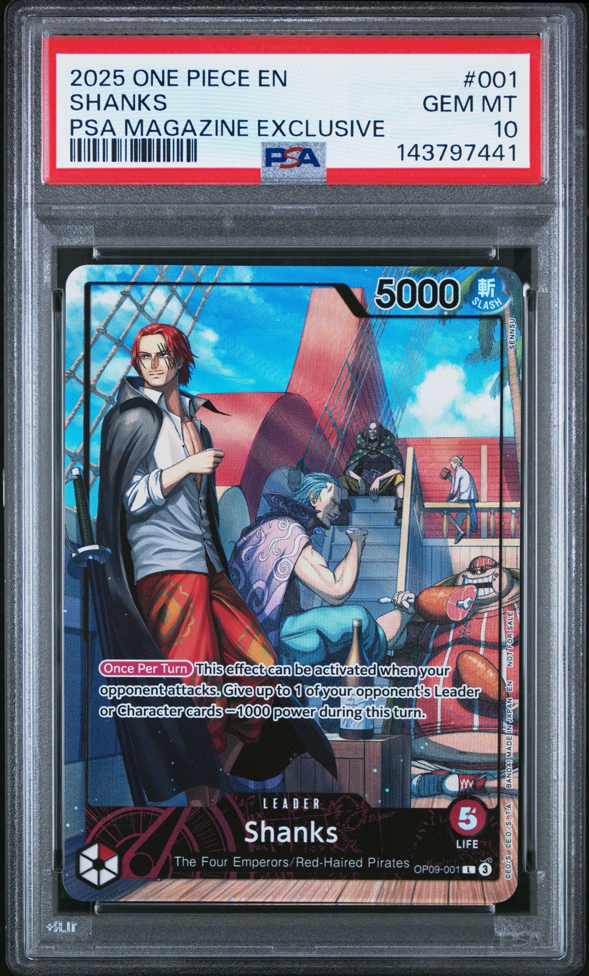 シャンクス L [OP09-001]【英語版】(プロモーションカード「PSA限定コラボプロモカード」)