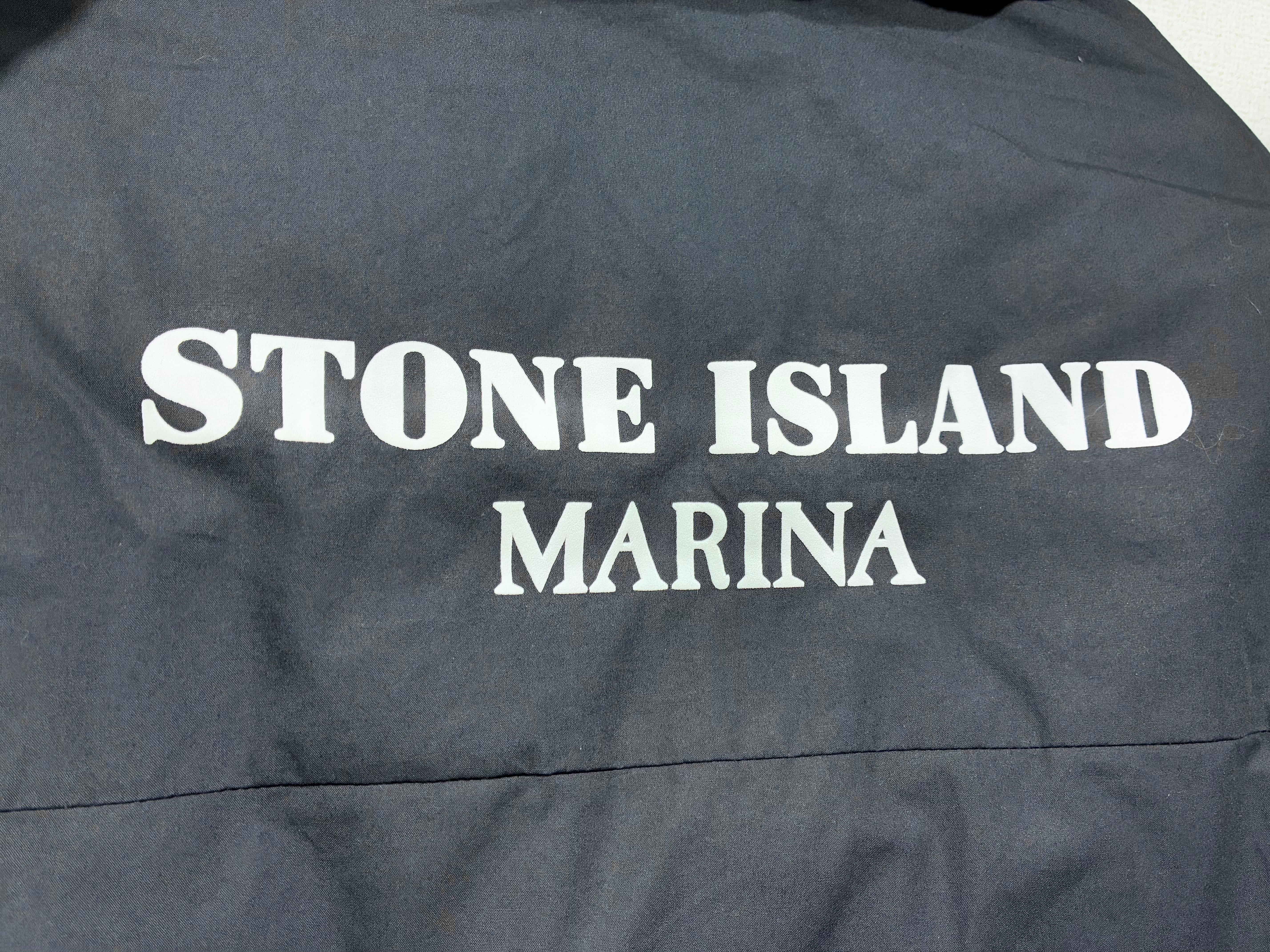 ストーンアイランド 424X2 マリーナ ラバー ワックス ポプリン ダウン "ブルー"