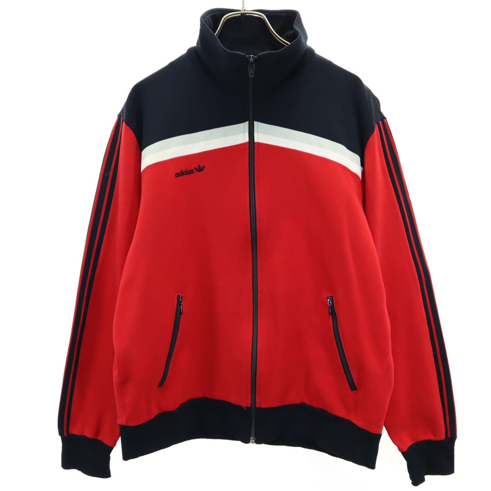adidas アディダス 70s ATS-30 デサント製 西ドイツタグ ヴィンテージ トレフォイルロゴ 長袖 トラックジャケット 4 レッド系 ジャージ