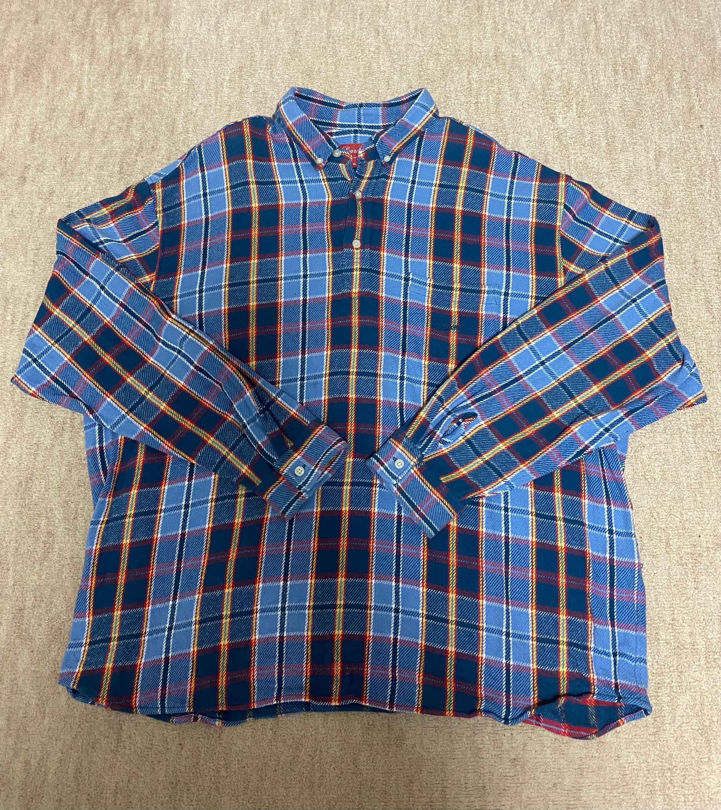 Supreme Pullover Plaid Flannel Shirt "Blue"