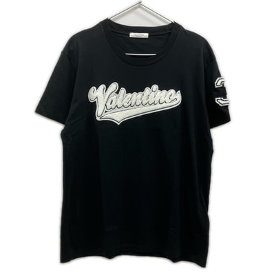 ヴァレンティノ PV3MG10Z3LF ブラック ロゴワッペン クルーネックTシャツ S