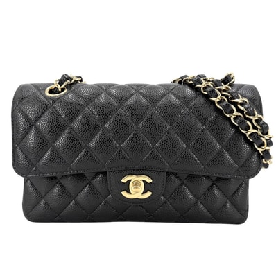 CHANEL シャネル ショルダーバッグ マトラッセ23 ダブルチェーン ダブルフラップ 肩掛け 斜め掛け ココマーク ターンロック キャビアスキン ブラック 黒 ゴールド金具 レディース【中古品】