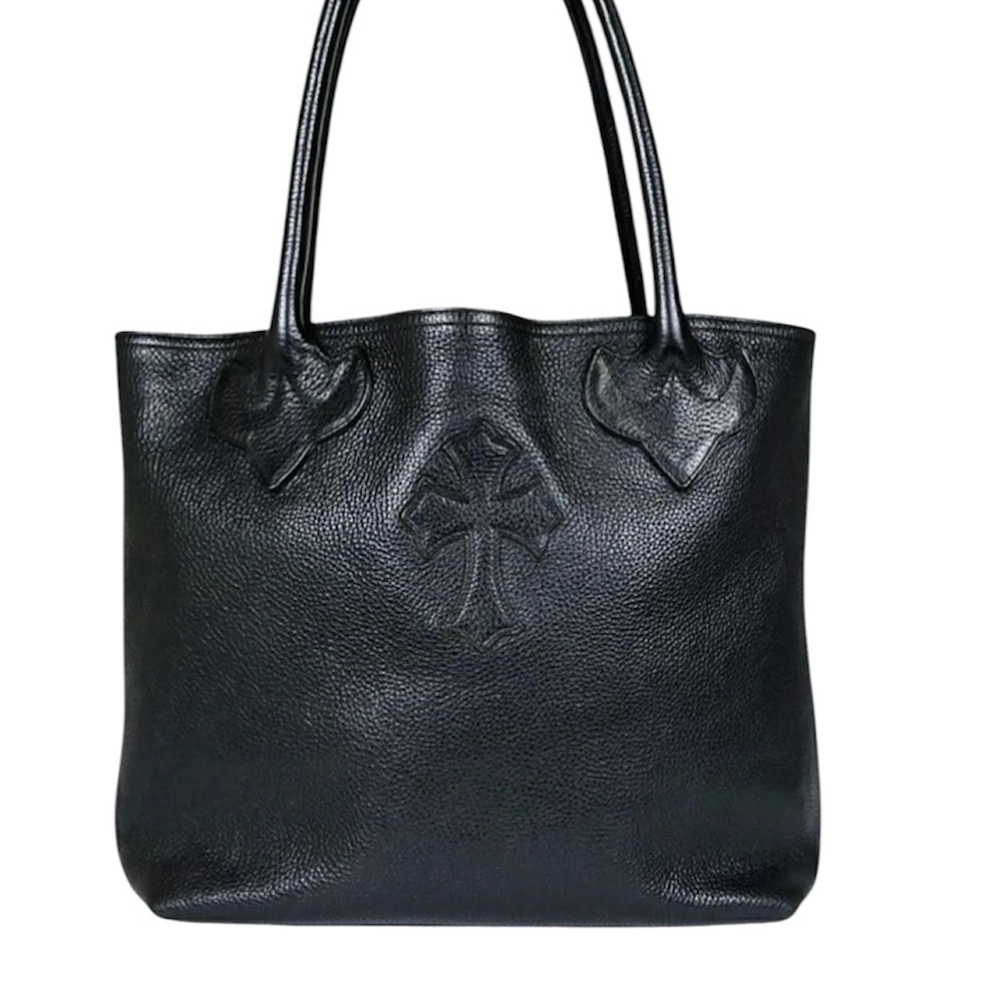 Chrome Hearts FS Leather Cross Patches Tote Bag "Black"