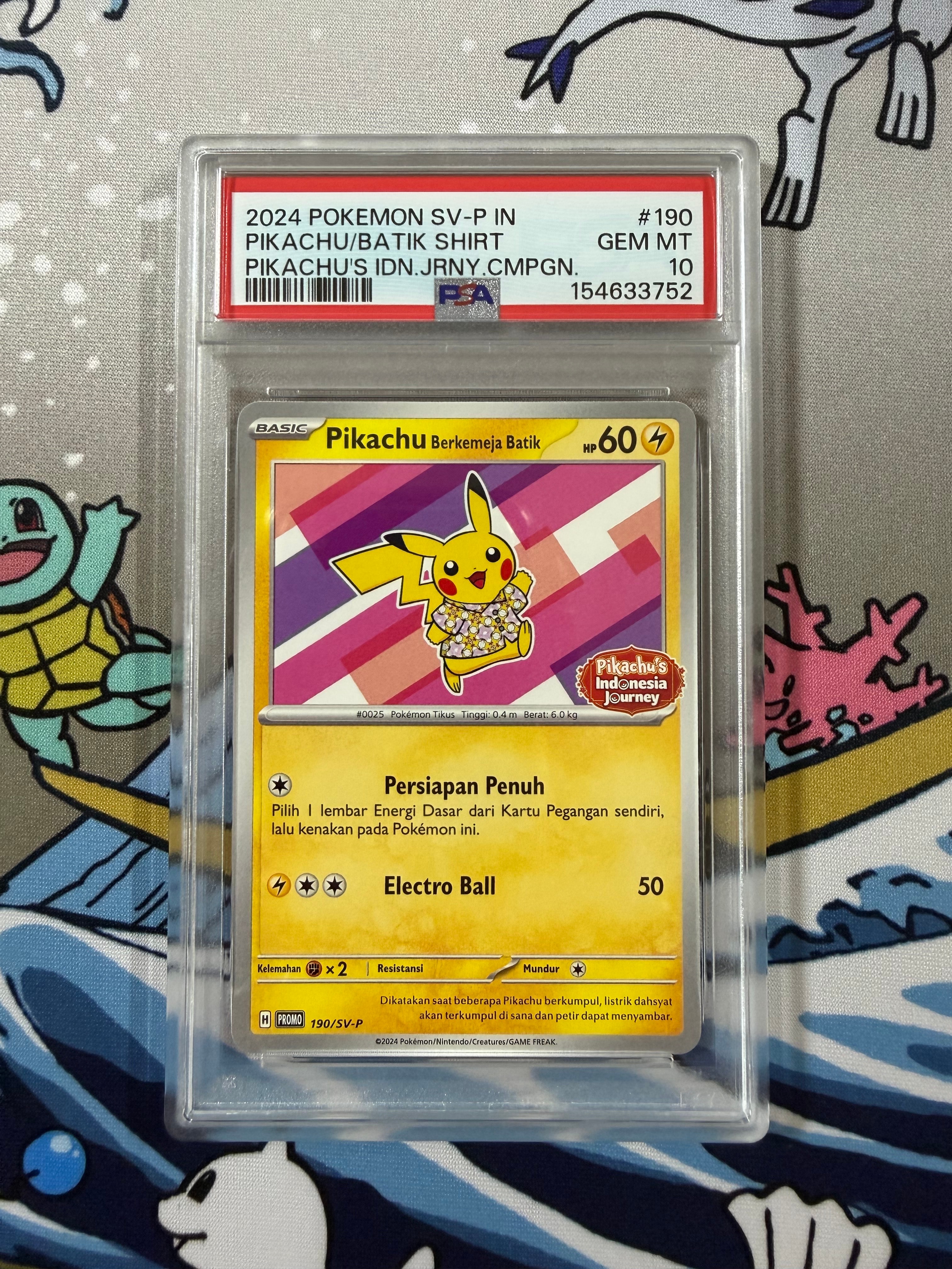 PSA10】バティックシャツを着たピカチュウ (フラワーピカチュウ柄) P