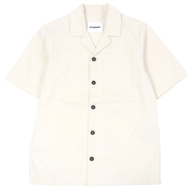 極美品 ジルサンダープラス 半袖シャツ アイボリー メンズ 44 JPUS600305