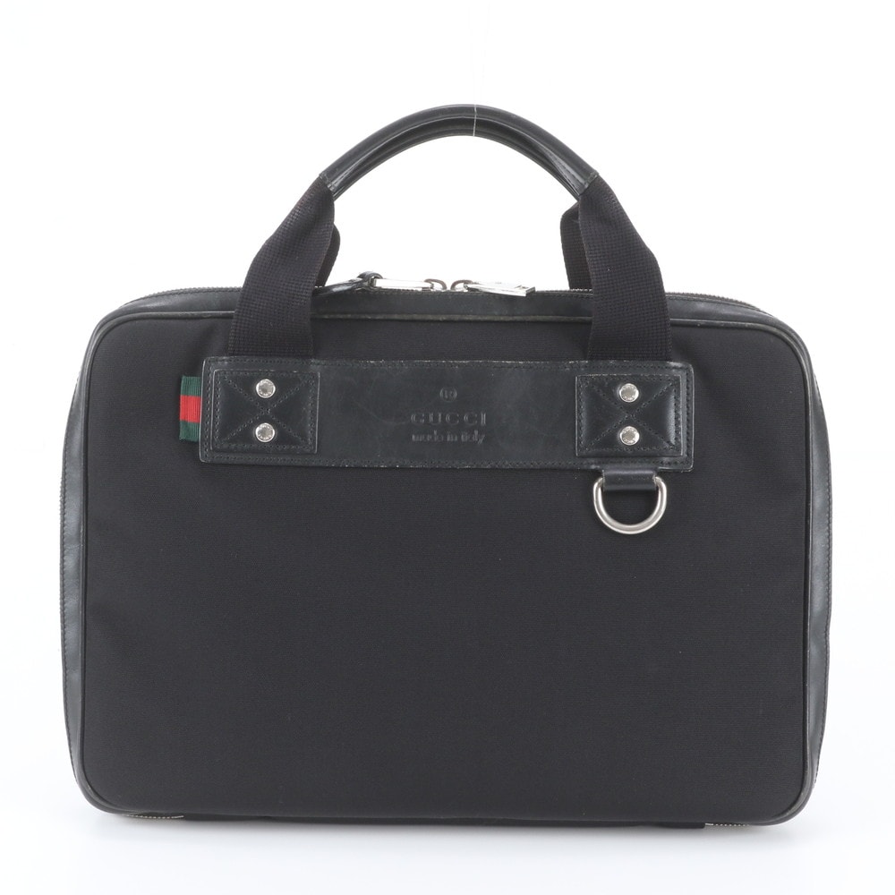 ■美品 グッチ281905 ビジネス バッグ レザー×ナイロン