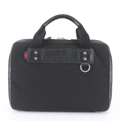 ■美品 グッチ281905 ビジネス バッグ レザー×ナイロン