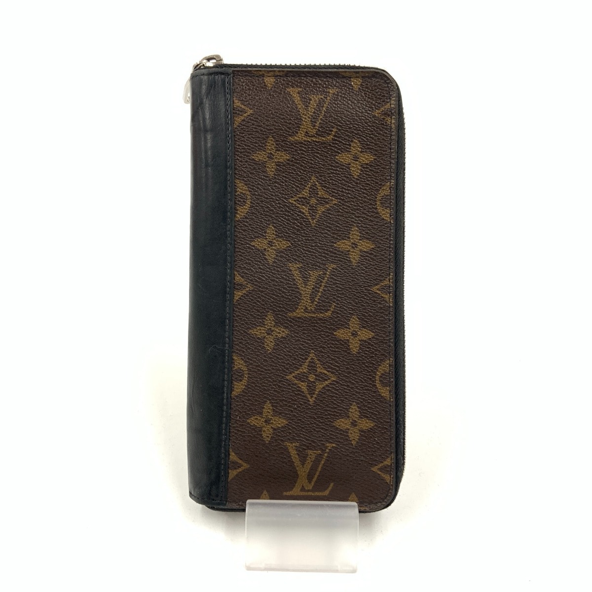 〇〇LOUIS VUITTON ルイヴィトン モノグラム マカサー ジッピーウォレット ヴェルティカル ラウンドファスナー長財布 M60109 ブラック x ブラウン
