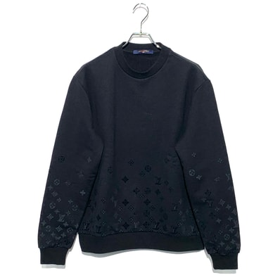 Louis Vuitton Flock-Print Gradient Long-Sleeved Crewneck Sweat Black