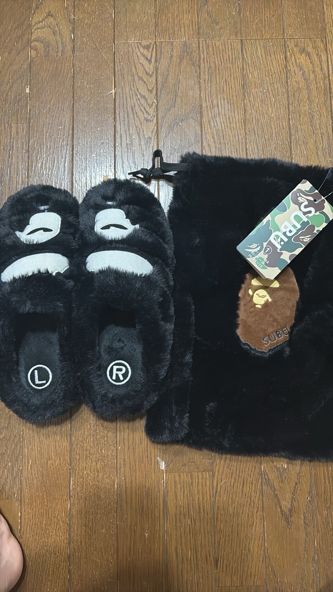 A BATHING APE x SUBU Head Puffer Sandals "Black"