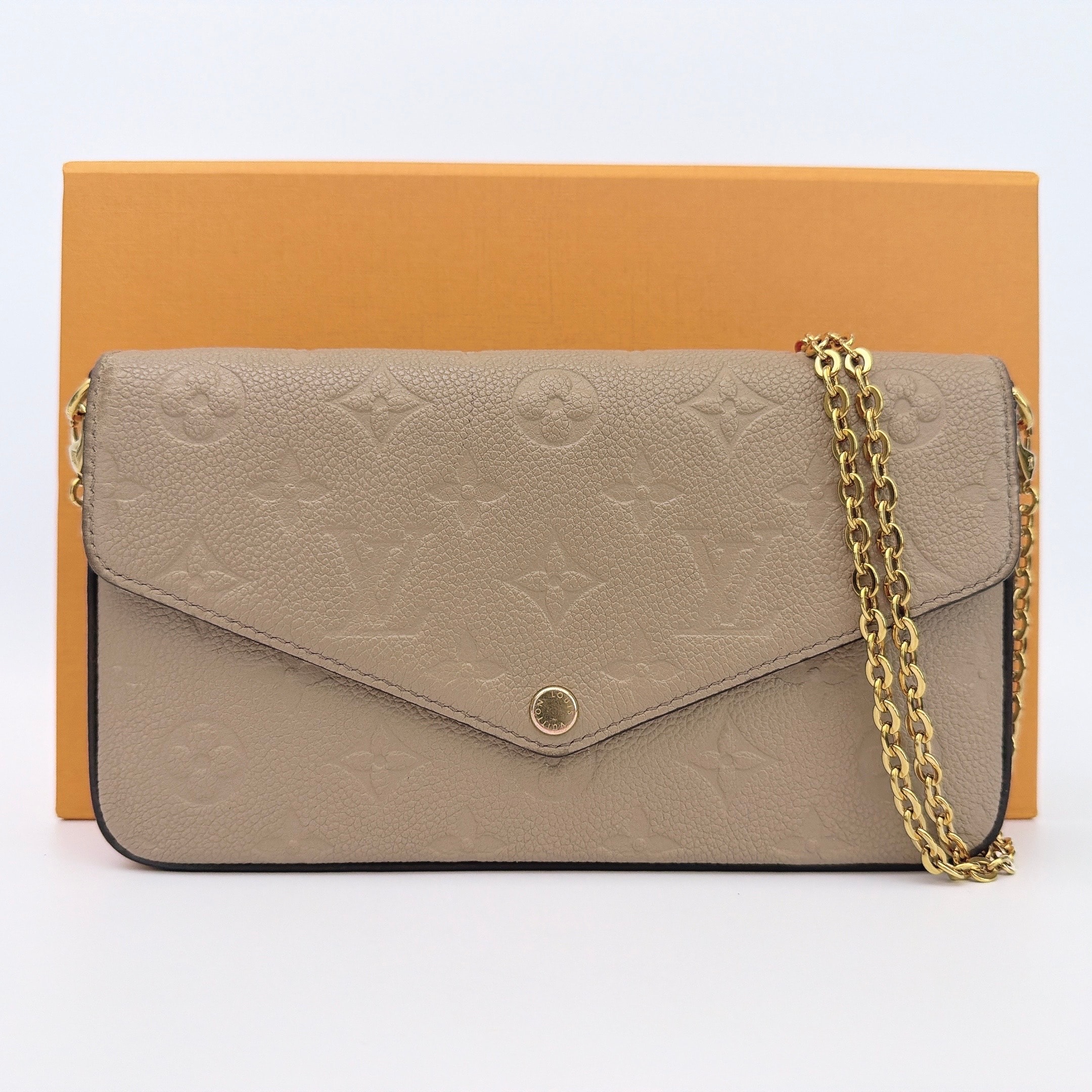 Louis Vuitton Felicie Pochette Monogram Empreinte Leather "Turtledove"