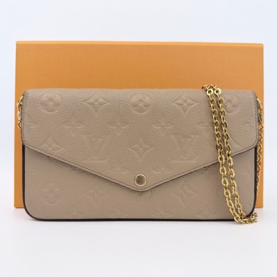 Louis Vuitton Felicie Pochette Monogram Empreinte Leather "Turtledove"
